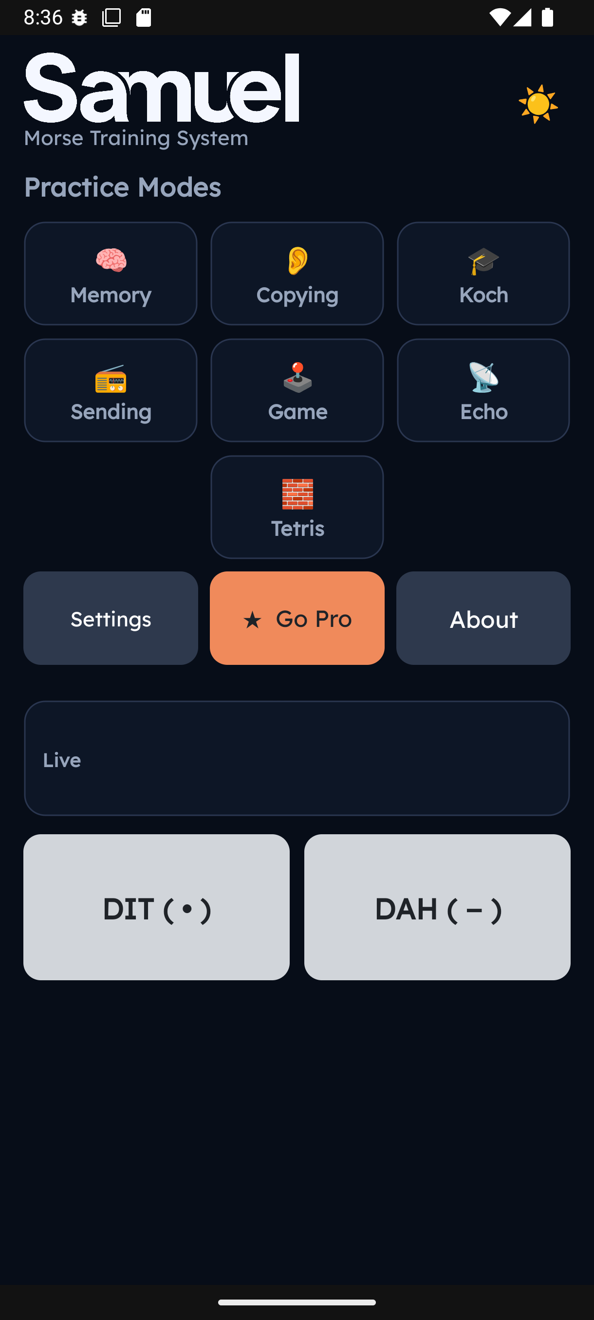Main interface